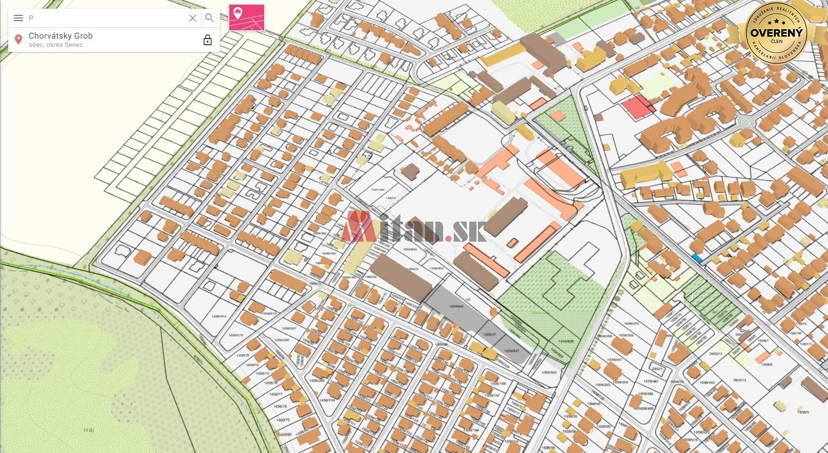 predaj, pozemky pre občiansku vybavenosť-školstvo, CENTRO Čierna Voda - 3D mapka