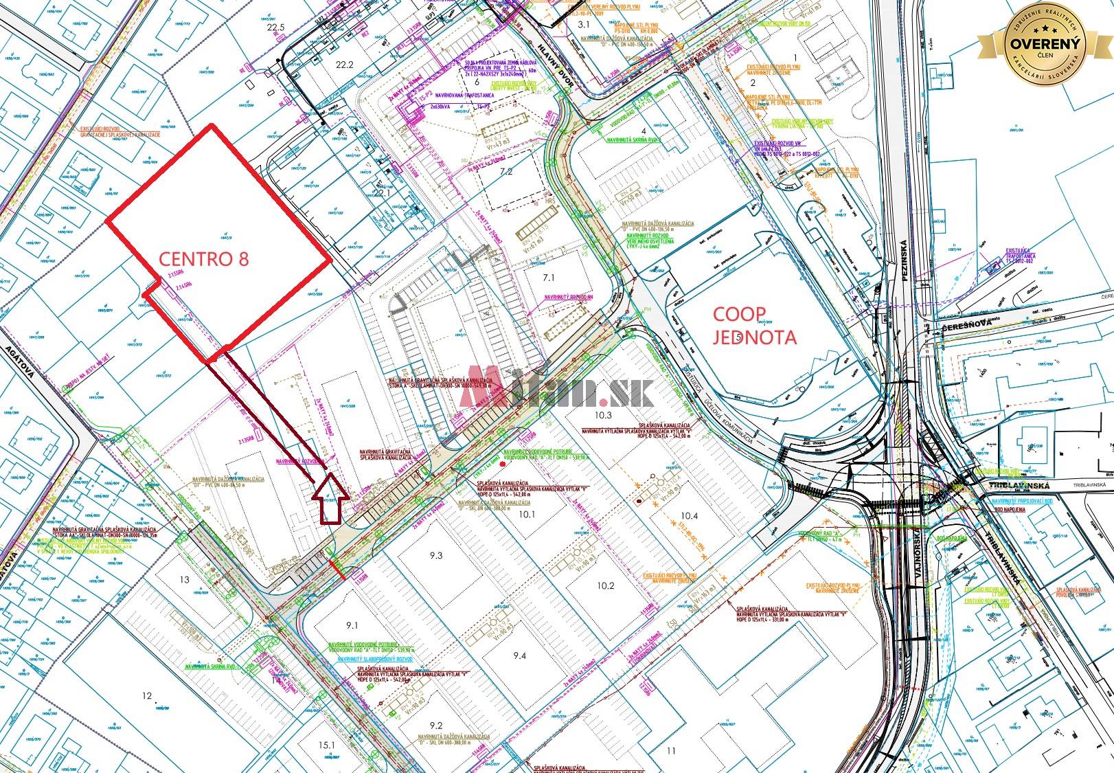 predaj, pozemok pre výstavbu rodinných domov, CENTRO Čierna Voda - dopravný prístup