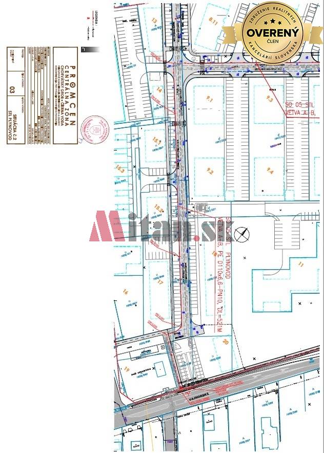 predaj, pozemok pre výstavbu rodinných domov, CENTRO Čierna Voda - plynovod časť 2