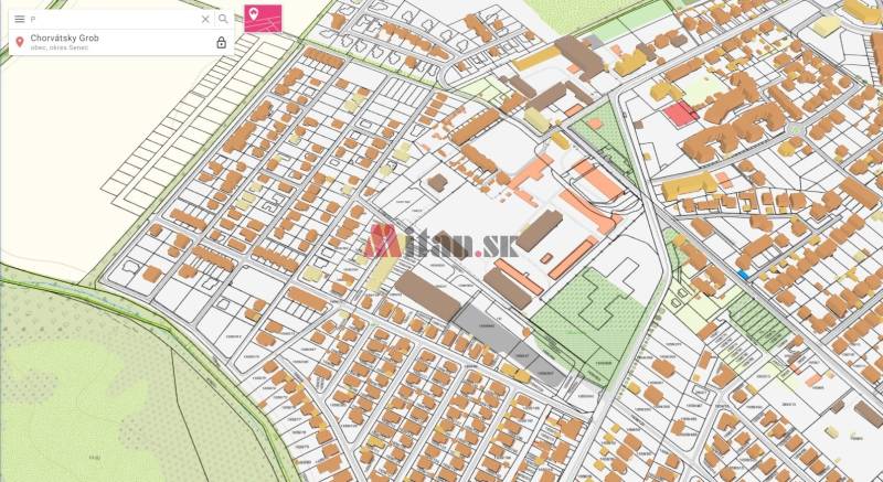 predaj, pozemky pre bytovú výstavbu, CENTRO Čierna Voda - 3D mapka